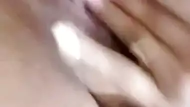 Fingering and sucking own melons