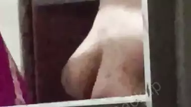 Neighbor girl dress change after nude bath caught