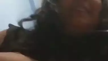 Round boobs girlfriend riding dick of boyfriend