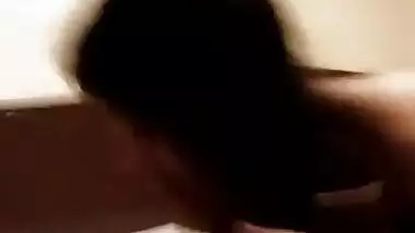 Desi cute teen girl sucking lover cock