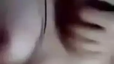 Beautiful cute horny girl fingering pussy selfie