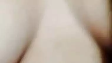 Gorgeous girlfriend naked boobs show selfie for lover